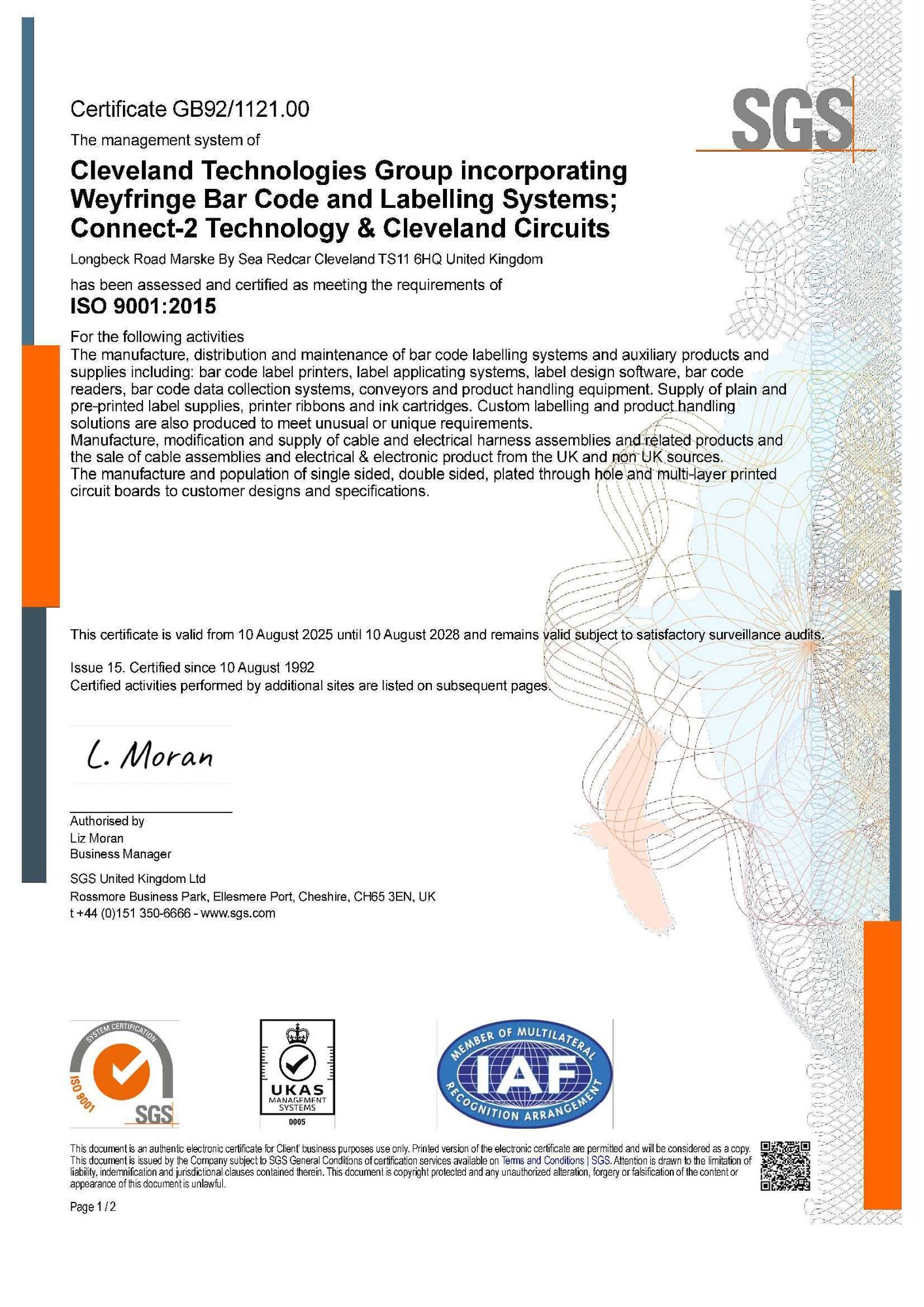 ISO 9001 2015 Cleveland Circuits